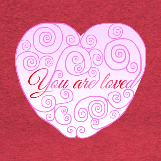 You Are Loved Swirly Heart by Art by Deborah Camp